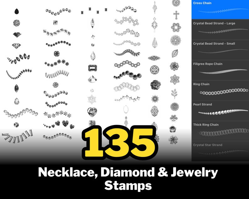 550+ Procreate Fashion Brushes, Clothes, Fabric, Jewelry, Patterns Stamps (Digital Download) image 5