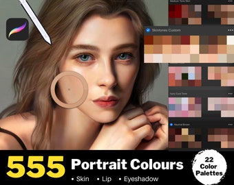 500+ Procreate Skin Color Palette, procreate face color palette, procreate skin, procreate color palette, Procreate skin swatch