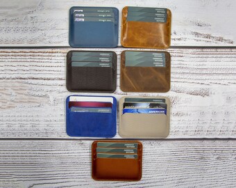 Leather Wallet, Credit Card Case, Personalized Case, Business Card Holder, Men's Wallet, Leather Women Gift, Handmade Slim Leather Wallet