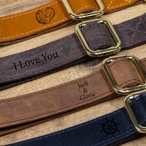 Leather Pet Collar, Custom Cat Collar, Full Grain Leather Dog Collar, Handcrafted Dog Collar, Engraving Collar Dog, Birthday Dog Gift