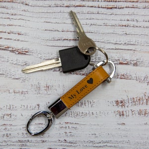 Keychain, Leather Keyring, Key Chain, Custom Keychain, Full  Grain Leather Key Fob, Handmade Key Loop, Wedding Gift, Anniversary Gift