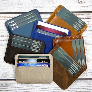 Kaarthouder, visitekaartjeshouder, creditcardportemonnee, lederen kaartportemonnee, volnerf lederen slanke portemonnee, gegraveerde kaarthouder, huwelijkscadeau
