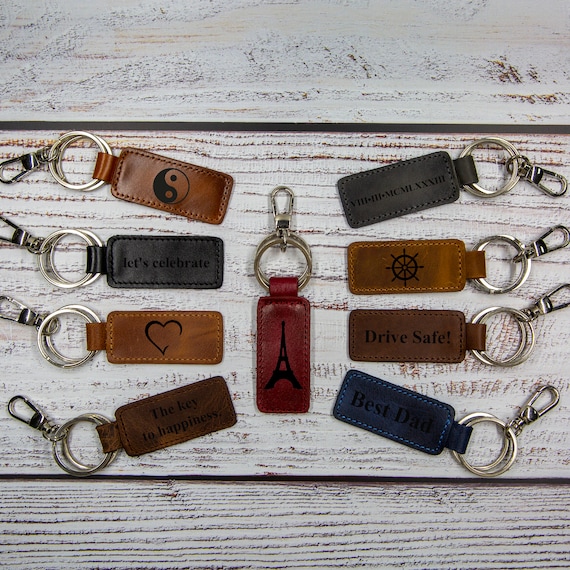 Keychain Leather Mens Anniversary Gifts Handcrafted Keychain