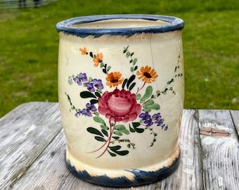 Vaso de cerâmica belga vintage: vaso de cerâmica de arte popular de fazenda