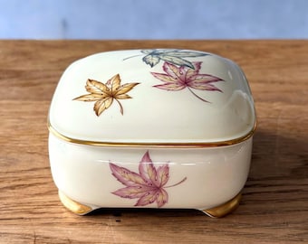 Vintage Porcelain Box With Lid, Jewelry Box, Rosenthal Porcelain Box With Autumn Leafes Motives, Gift For Her