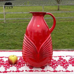 1960s Large Red Floor Vase XL, Mid Century Modern West German Pottery, Fohr Keramik Vase, Great Housewarming Gift