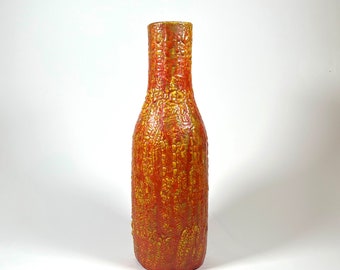 Vintage Ceramic Vase for Flowers, Retro Home Decor, Mid Century Handmade Fat Lava Vase, Home Decor Gift Idea, Unique Soda Bottle Shape!