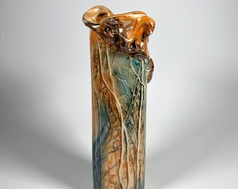Vase en céramique fait main par Jakab Bori pour une décoration intérieure moderne, vase sculptural fait main en poterie, poterie décorative pour studio unique