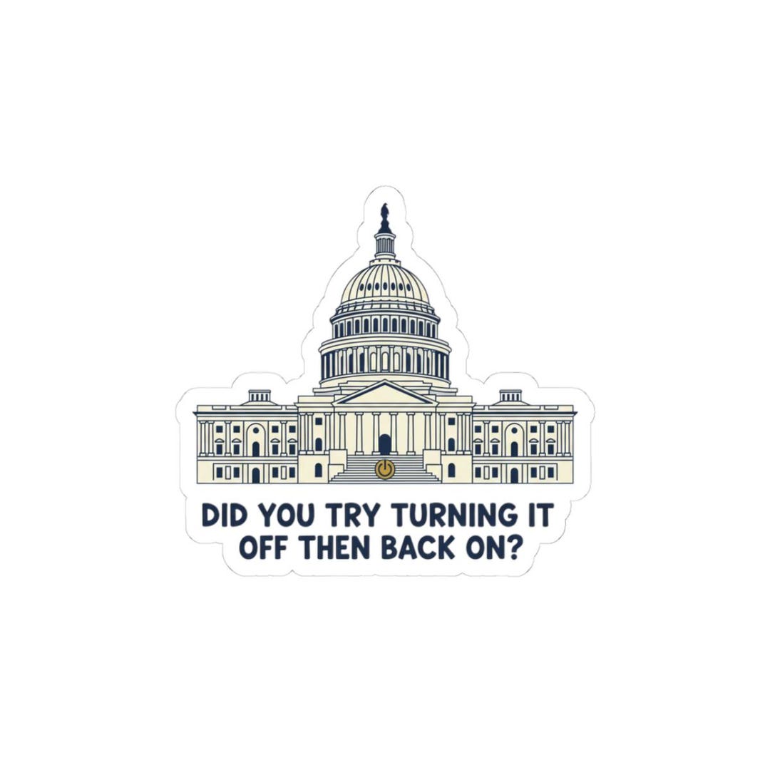Capitol Building Illustration Sticker | 