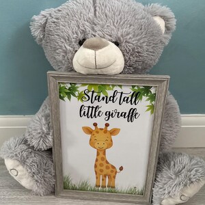 Stand Tall Little Giraffe – Jungle Animal Nursery Wall Art, Motivational Digital Download for Kids Room or Safari Baby Decor