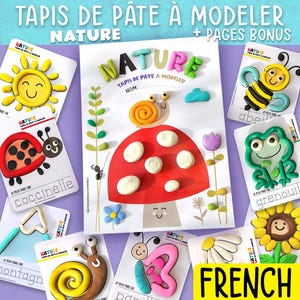 Tapetes de massinha francesa Nature, atividades divertidas de massinha de modelar para crianças, planilhas de coordenação motora fina para impressão, aprendizagem sensorial Montessori, para bebês