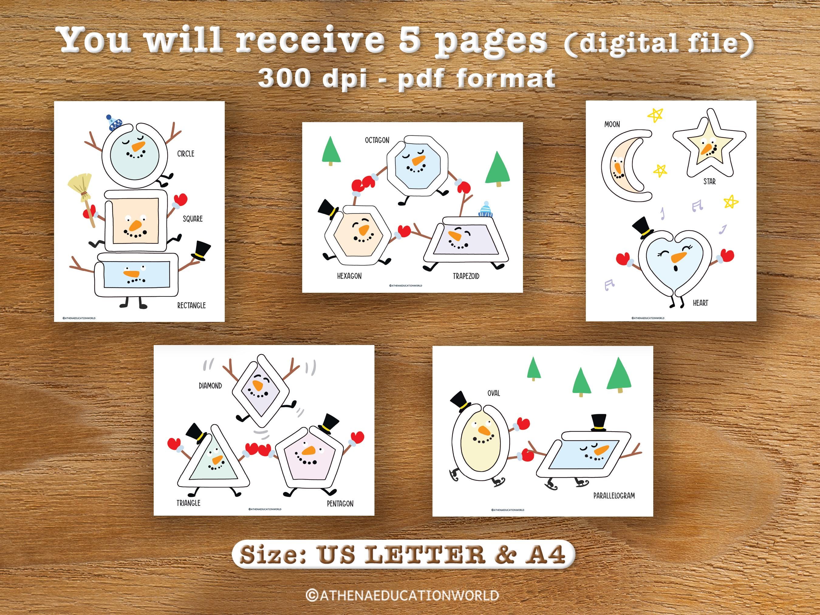 Winter Snowman Playdough Mats | Shape Recognition Activity Pages ...