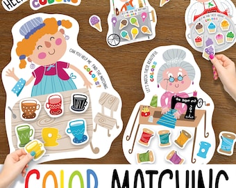 Color Matching Activity for Kids, Toddler Color Printables, Montessori Materials, Homeschool Preschool Curriculum, Kindergarten,Toddler Game