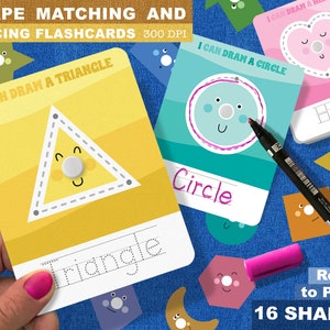 Jolie activité d'association de formes et de couleurs, cartes-éclair imprimables formes, apprentissage des couleurs et des formes, livre d'activités sur les formes, jeu de formes Montessori
