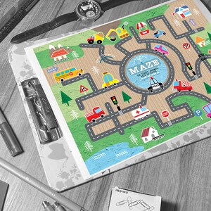 Maze & Coloring activity book, Printable maze and coloring pages for kids set of 12, Busy book for toddlers, maze games and coloring pages image 7