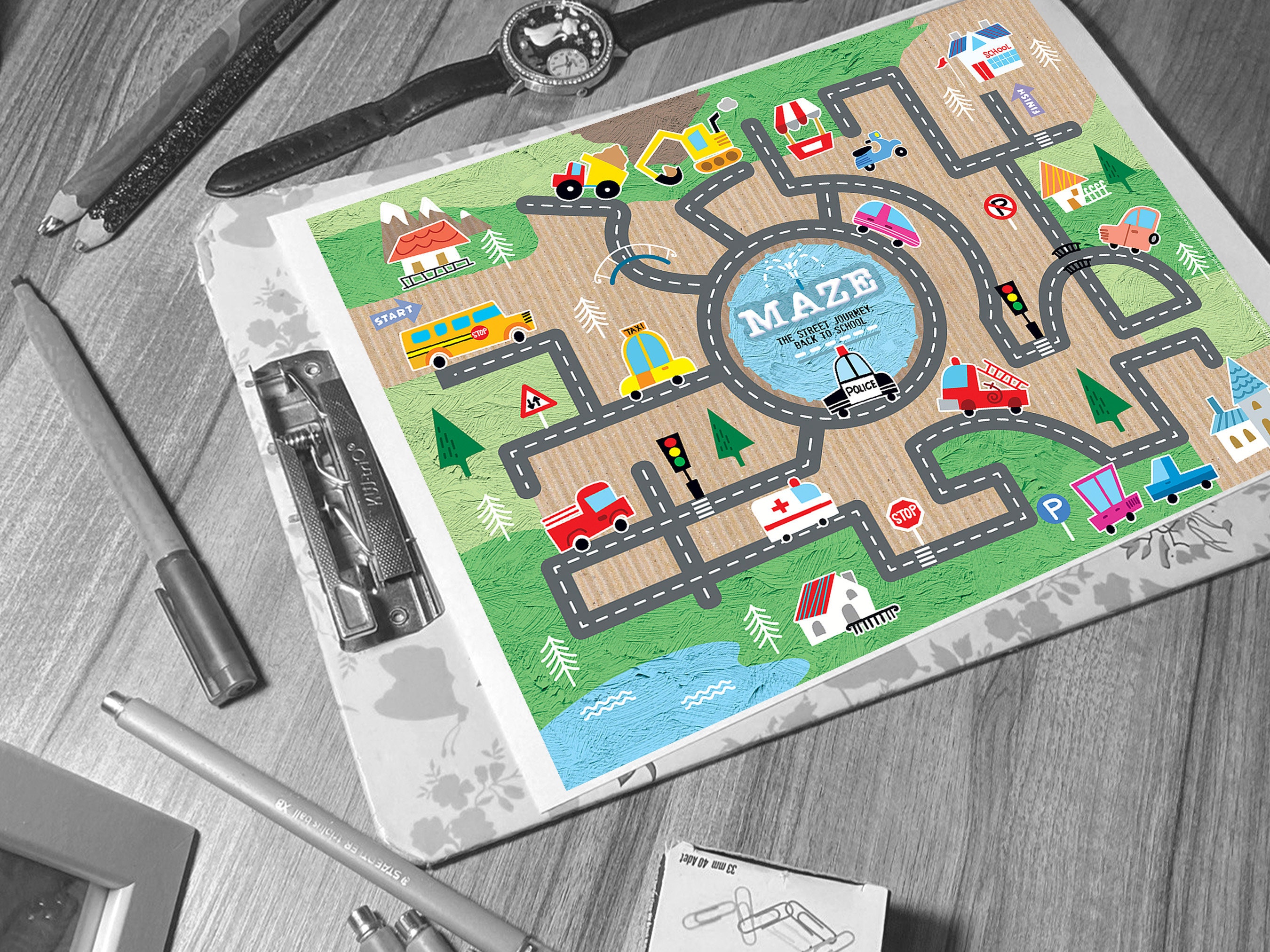 Maze &amp; Coloring Activity Book, Printable Maze and Coloring Pages for ...