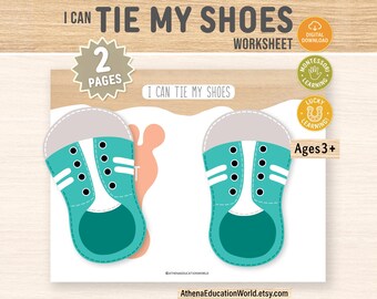 Shoelaces Worksheet, Toddler Activity, Homeschool Printables, Kindergarten Learning Resources, Preschool Curriculum, Sorting Game