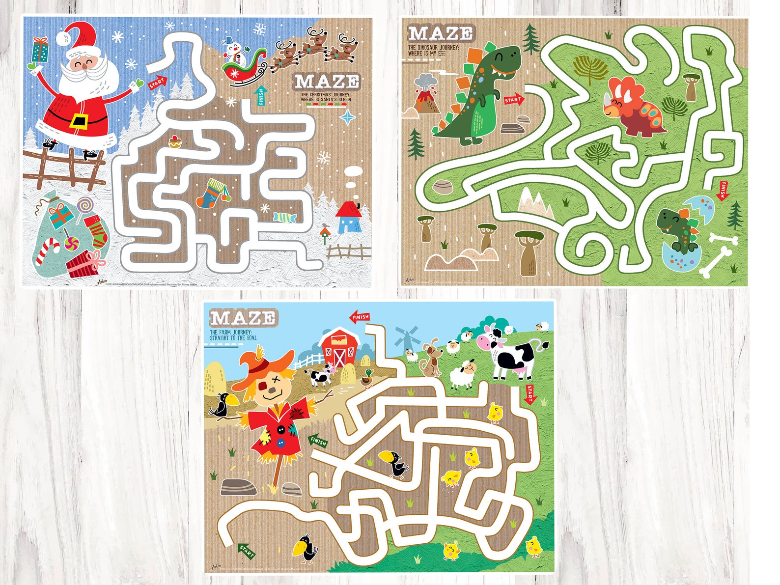 Maze &amp; Coloring Activity Book, Printable Maze and Coloring Pages for ...