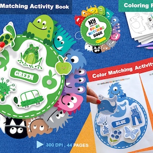 Color Matching Busy Book, Printable Activity,Color Sorting Toddler Game, Preschool Printable Worksheet,Homeschool Color Learning ,Montessori