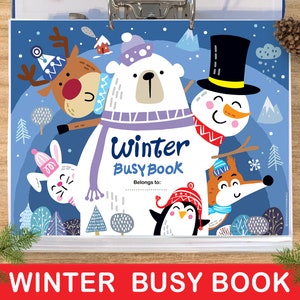 Winter Printable Busy Book, Preschool Curriculum Learning Binder,  Preschool & Toddler Homeschool Activity, Educational Materials for Kids
