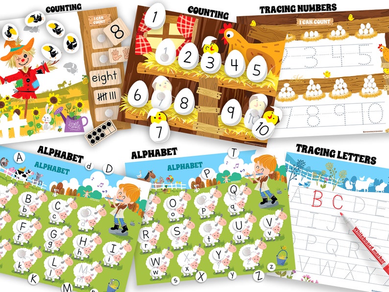 Farm Busy Book Printable | Toddler Learning Binder | Farm Animals ...