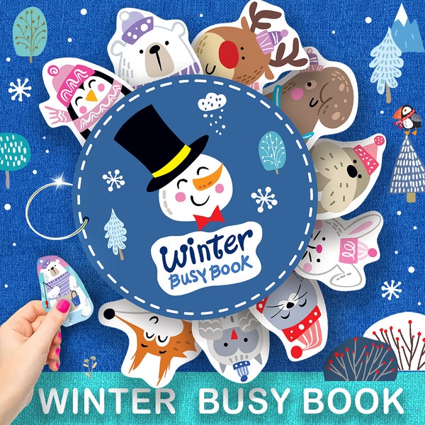 Circular Winter Printable Busy Book, Preschool Curriculum Learning Binder,  Preschool & Homeschool Activity, Educational Materials for Kids