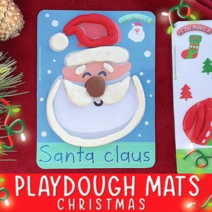Christmas Playdough Mats, Toddler Preschool Kindergarten Play Dough Mat, Winter Homeschool Printables, Printable Play Doh Toddler Activities