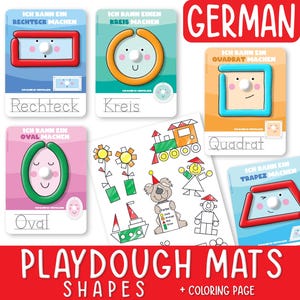 German Shapes Playdough Mats,Toddler Preschool Kindergarten Play Dough Mat,Homeschool Educational Shape, Printable Play Doh Toddler Activity