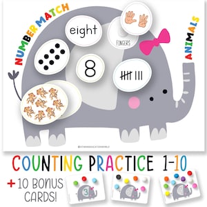Preschool Math Activity, Toddler Number Playdough, Montessori Counting Printable,Fine Motor Pom Pom Game, Learn Numbers with Fun, Homeschool