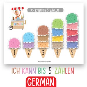 German Montessori Counting Worksheet, Number Tracing Activity, Homeschool Math Practice Print, Kindergarten Learning Resources, Preschool