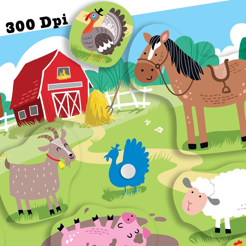 Farm Animals Shadow Matching Game | Interactive Activity Pages ...