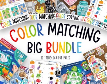 Best selling Color Matching Worksheets, Sorting Colors Bundle, Color Sorting toddler Game, Preschool Prints, Homeschool Color Learning