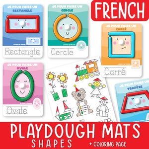 French Shapes Playdough Mats,Toddler Preschool Kindergarten Play Dough Mat,Homeschool Educational Shape, Printable Play Doh Toddler Activity