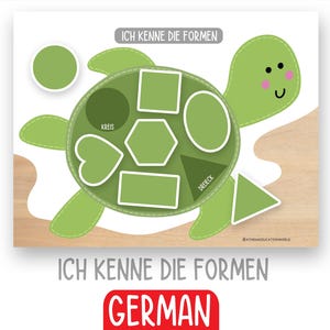 German Cute Shape Activity, Shapes Printable worksheet, Learning Shapes, Shapes Activity Book, Montessori Shapes, Binder Game