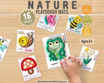 Naturlekmattor, Roliga Play-Doh-aktiviteter för barn, Utskrivbara arbetsblad om finmotorik, Montessori Sensoriskt lärande, Småbarnsaktivitet
