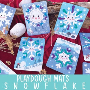 Build a Snowflake Playdough Mat Printable,Snowflakes Play Dough Mats,Winter Activity for Kids, Educational Craft Homeschool Resource,Toddler