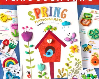 Spring Playdough Mats, Printable Play Dough Activity for Kids, Preschool & Homeschool Learning, Fine Motor Skills, Montessori Sensory Play