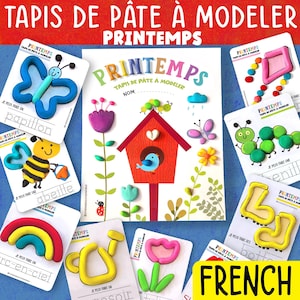 French Spring Playdough Mats,Printable Play Dough Activity for Kids, Preschool & Homeschool Learning, Fine Motor Skills, Montessori Activity