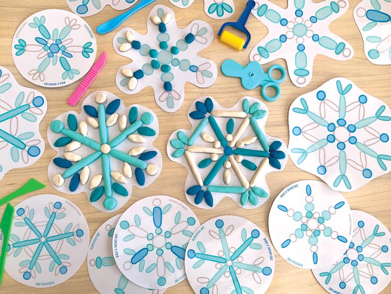 Snowflake Playdough Mats for Kids | Winter Fine Motor Activity Pages ...