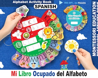 Spanish Alphabet Busy Book,ABC Quiet Book,Toddler Learning Binder,Preschool Alphabet Activity Book,Homeschool learning,Printable ABC Game