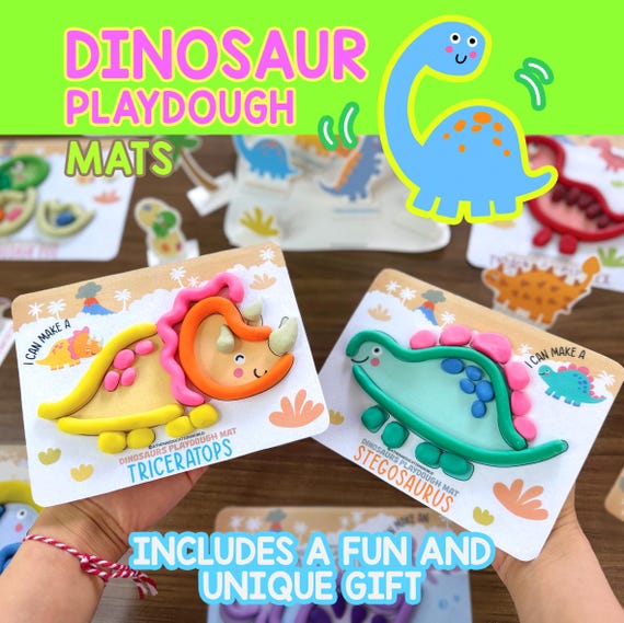 Dinosaur Playdough Mats Printable, Preschool Dinosaur Activity, Montessori Fine Motor Toy, Toddler Learning Cards, Homeschool PDF Download