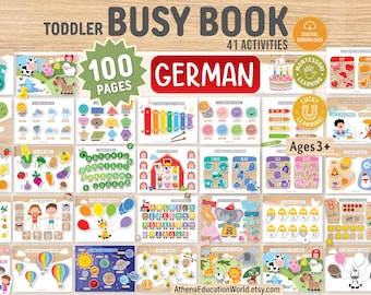 German Busy Book Printable,Toddler Learning Binder,Homeschool Resources,Montessori Materials,Kids Quiet Book,Preschool Activities,Digital DL