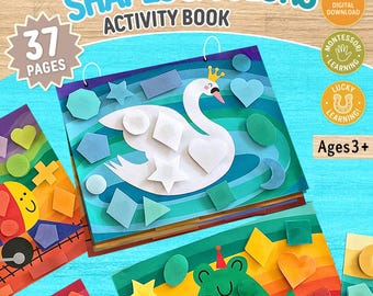 Shapes and Colors Activity Book, Montessori Shapes and Colors Matching Game Activity, Preschool Worksheets,Art for kids,Preschool Curriculum