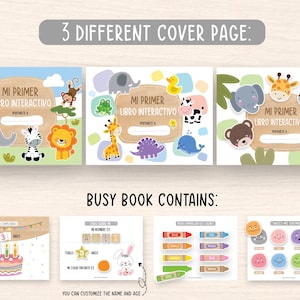 Spanish Busy Book Printable, Toddler Learning Binder, Homeschool Resources, Montessori Materials, Kids Quiet Book, Preschool Activities image 3
