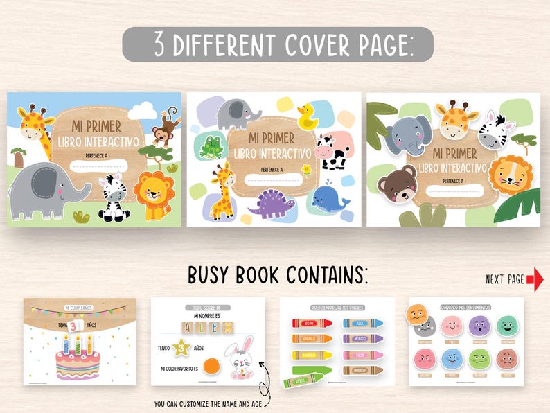 Spanish Busy Book Printable, Toddler Learning Binder, Homeschool Resources, Montessori Materials, Kids Quiet Book, Preschool Activities image 3