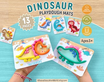 Dinosaurier Knetmasse, Spiel Doh Aktivitäten, Vorschul Lehrplan, Feinmotorik, Montessori Kleinkind, Homeschool Handschrift Pdf