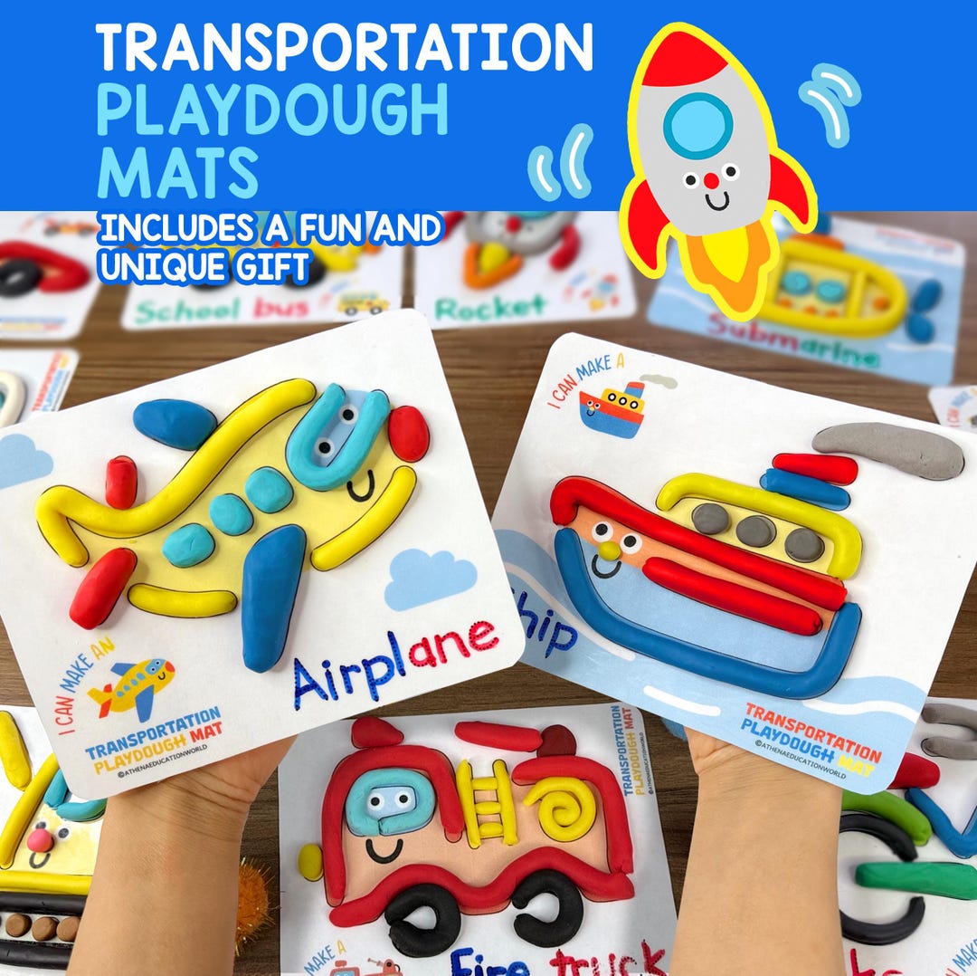 Transportation Playdough Mats Printable, Vehicle Activity for Toddlers ...