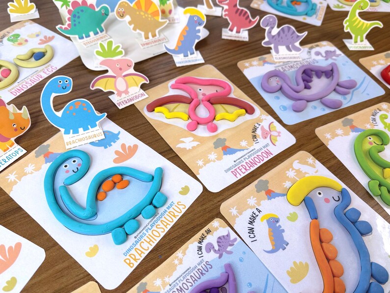 Dinosaurier Knetmasse, Spiel Doh Aktivitäten, Vorschul Lehrplan, Feinmotorik, Montessori Kleinkind, Homeschool Handschrift Pdf Bild 17