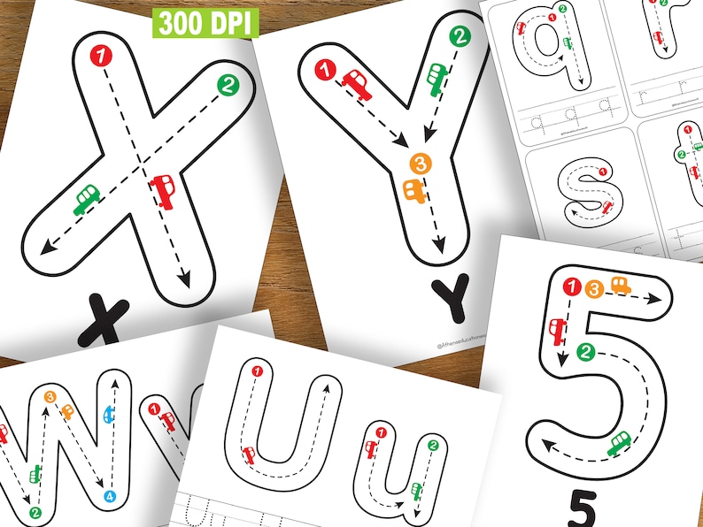 Alphabet Numbers Shapes Tracing, ABC Number Flashcards, Preschool ...