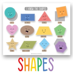 Atividade de correspondência de formas fofas, imprimíveis de formas, formas de aprendizagem, livro de atividades de formas, formas Montessori, formas pré-escolares, jardim de infância